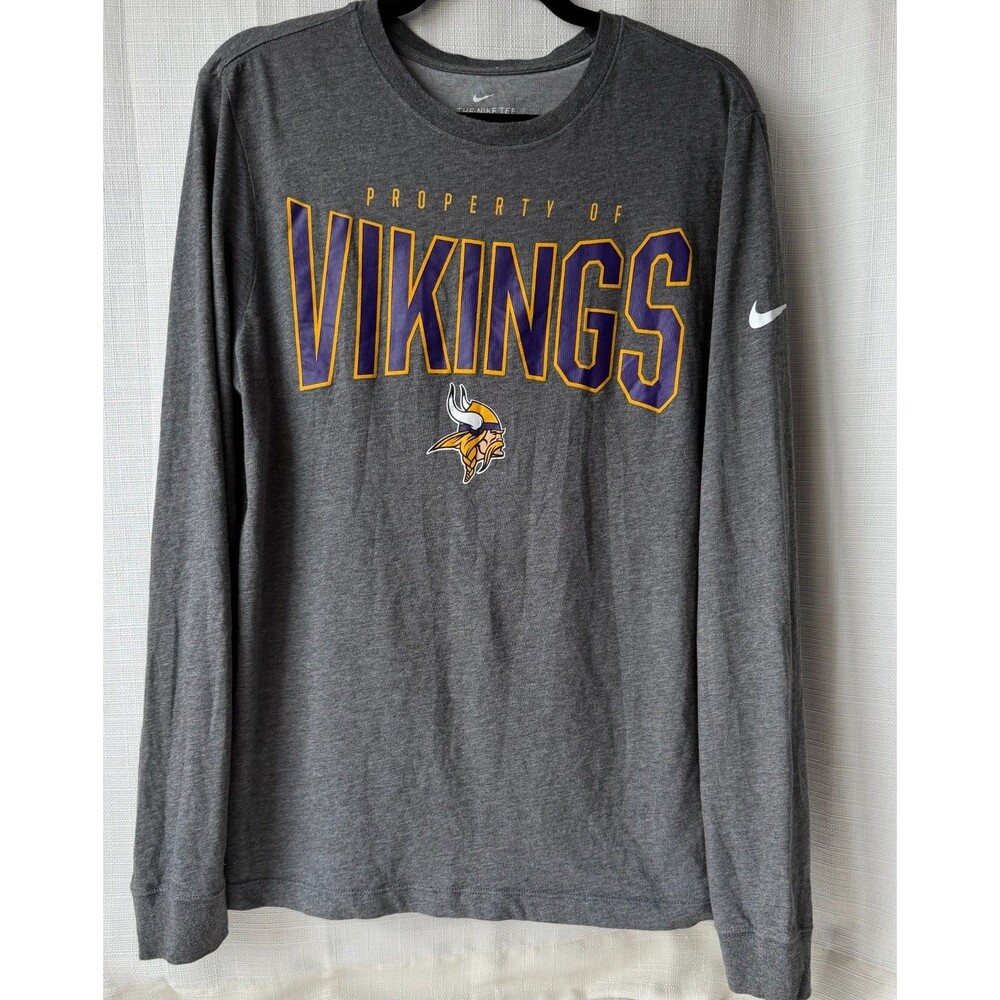 Nike Minnesota Vikings Mens M Dri-FIT Long Sleeve Shirt NFL Football Gray
